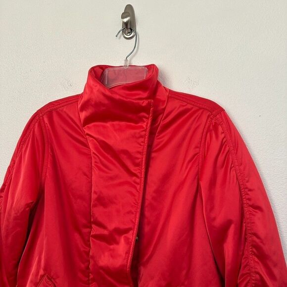 Scotch & Soda Satin Red‎ Zip Up Lined Bomber Jacket Pockets Festive Americana M - Picture 2 of 11